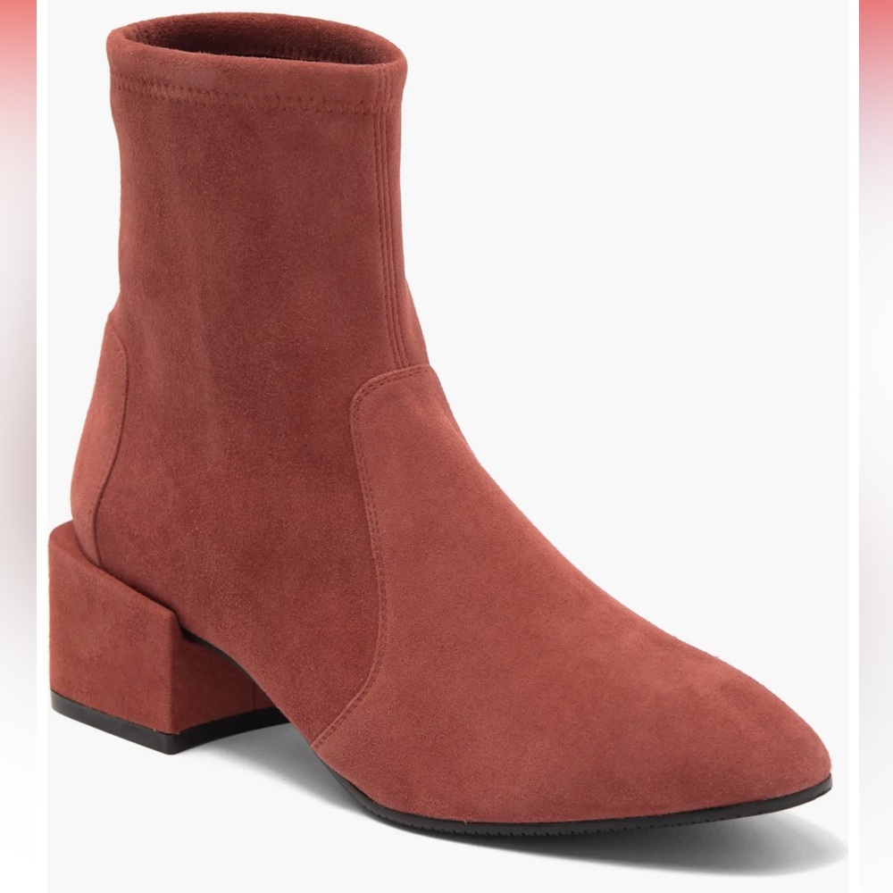 Stuart Weizmann Accordion Suede Sock Bootie